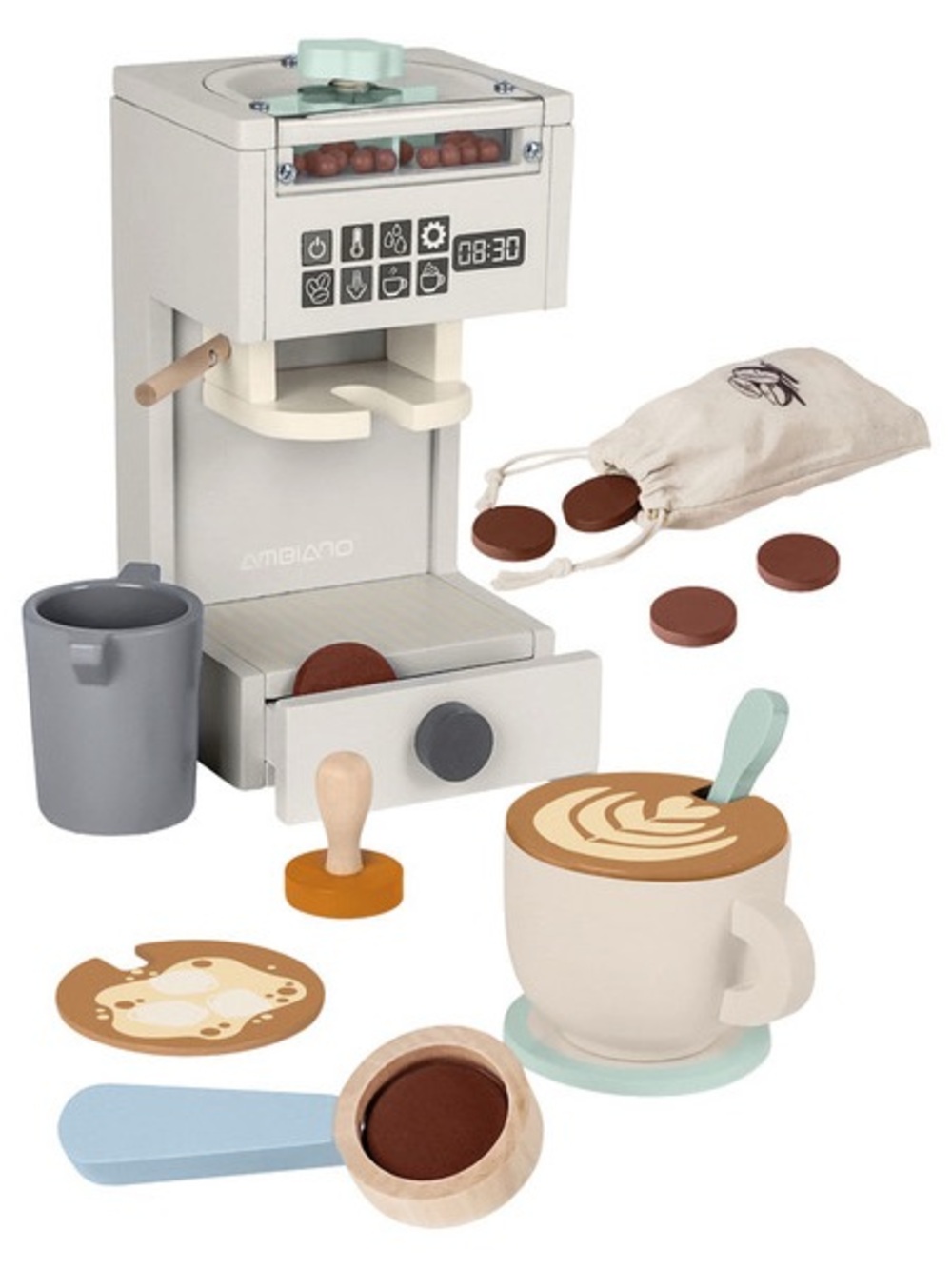 New Little Town Wooden Coffee Maker Set NEW NIB